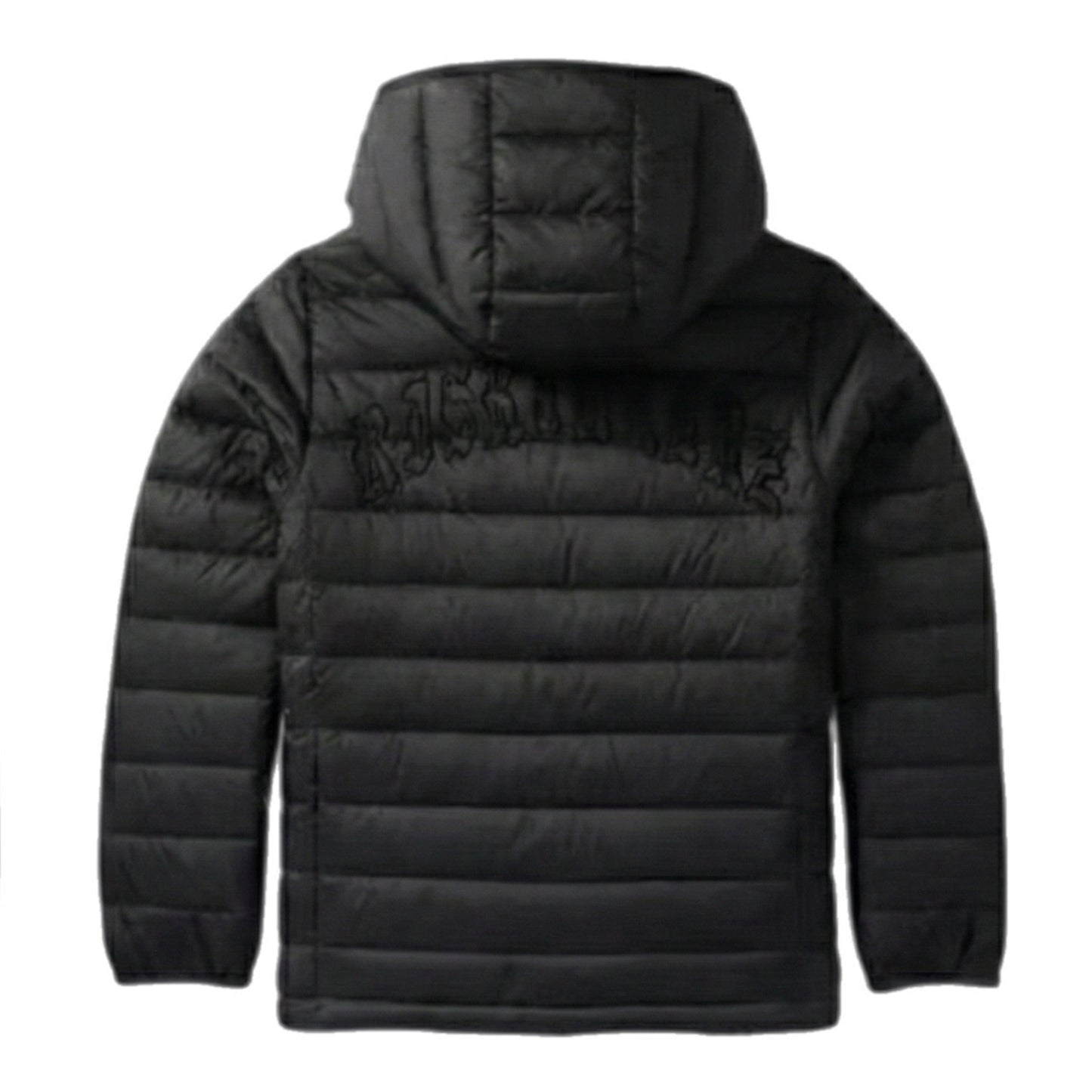 Black embroidered puffer jacket